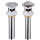 Aquaterior 2Pack 1 3/8" Pop up Drain Vessel Sink Stopper Brushed Nickel Overflow