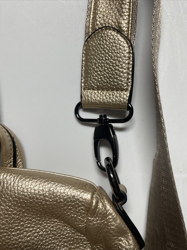 BOYATU Pebbled Leather Gold Convertible Zip Adjust Backpack Purse Travel Baby Q1 - Picture 5 of 9