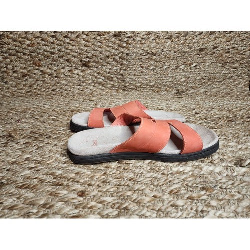 Women's Size 10 BASS Island Coral Slip-On Leather Slide Sandals - 第 7/8 張圖片