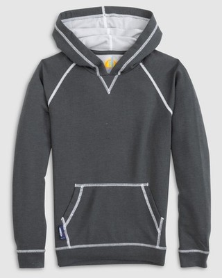johnnie-O Bender Jr. Melange Hoodie Pullover Charcoal Size 12