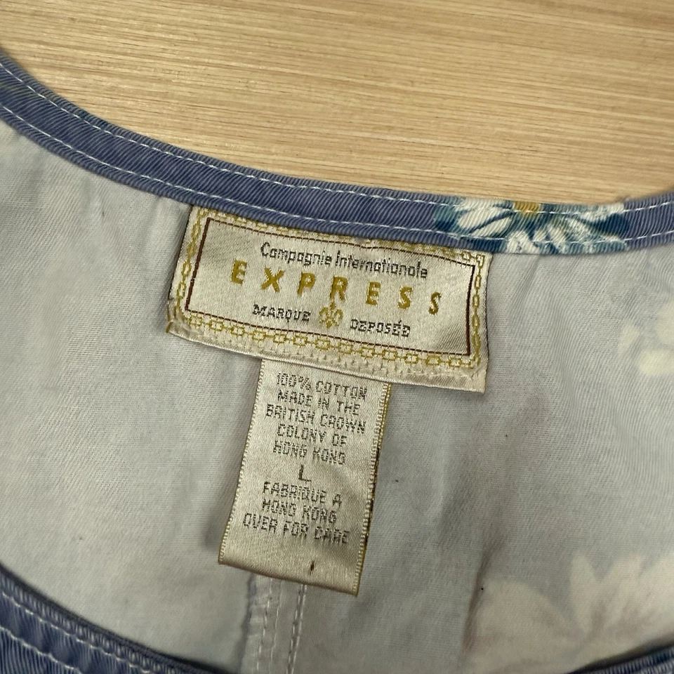 Vestido de Colección Denim Jersey Años 90 Y2K Express L Floral Margarita Cottage Core Foto 3 de 4