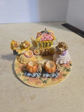 Vintage 1996 Miniature Resin Bears Cinderella Tea Set Popular Imports Cute