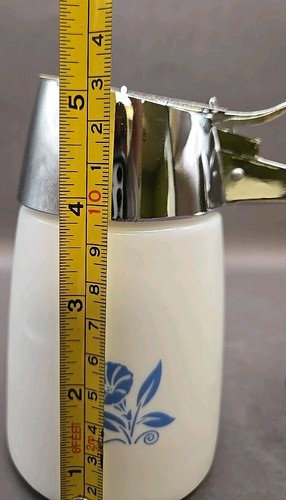 1959 Dispensers Inc Blue Morning Glory Milk Glass Sugar & Syrup Creamer Server - Picture 19 of 20