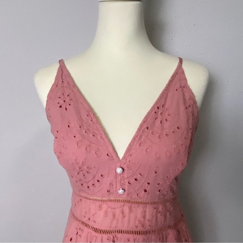 Abito donna Simplee 100% cotone blush rosa a strati con occhielli fumè taglia XL - Foto 10 di 16