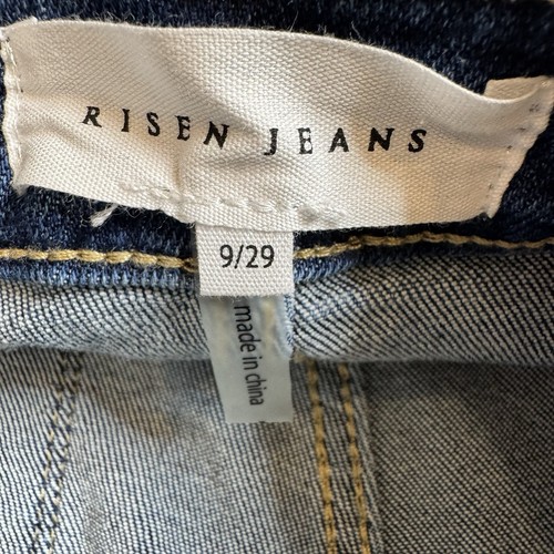 Risen Jeans Straight Leg Blue Denim Größe 9/29 Distressed High Rise Whiskered - Bild 14 von 16