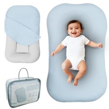 Aila  Aiden Baby Lounger  Organic Cotton Infant Lounger  Adjustable  Port...