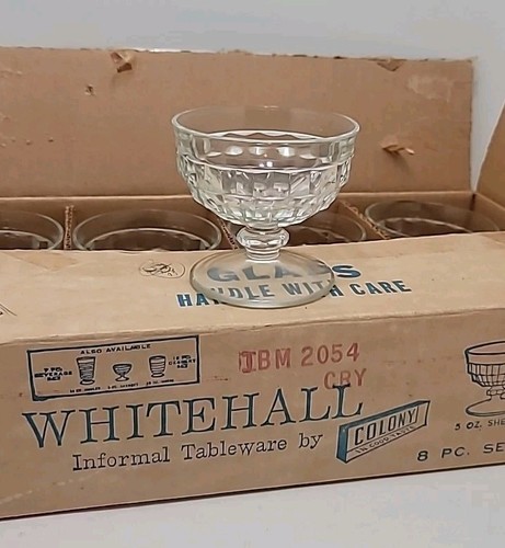 8 Vintage Indiana Glas 3 3/8" Whitehall Kolonie gerade Sherbet 5 Oz