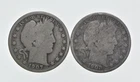 1892-1915 Lot 2 1907-S 1908-S Barber 90% Half Dollars - Coin Collection *015