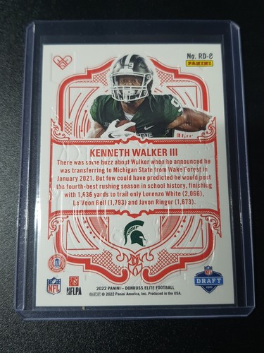 Kenneth Walker III - Donruss Elite 2022 - Seahawks - Rookie on Deck - RC - Bild 2 von 2