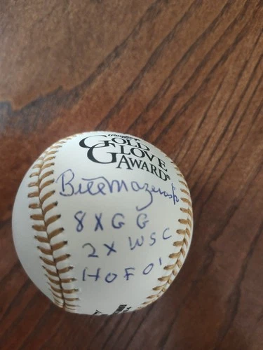 Bill Mazeroski Autographed Gold Glove Baseball W/ 3 inscriptions JSA