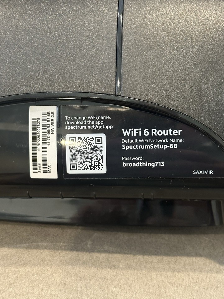 Spectrum Wireless Router 6 SAX1V1R Advanced Home Wifi Router ONLY | eBay