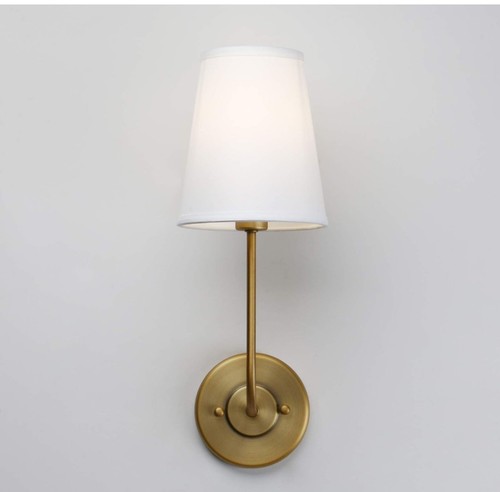 Pathson Set of 2 Industrial Wall Sconces White Fabric Shade, Vintage (020) - Picture 5 of 6