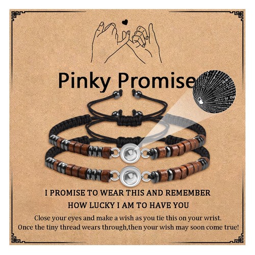Pinky Promise Couple Bracelets Morse Code Couples Gifts Anniversary for Couple V - Bild 1 von 6