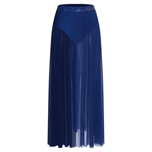 Damen Kleid Einteilig Langer Rock Karneval Tanzkleidung Tango Tanz Praxis Mesh - Bild 21 von 71