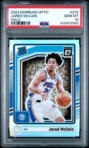 2024 PANINI DONRUSS OPTIC HOLO #270 JARED MCCAIN ROOKIE RC PSA 10