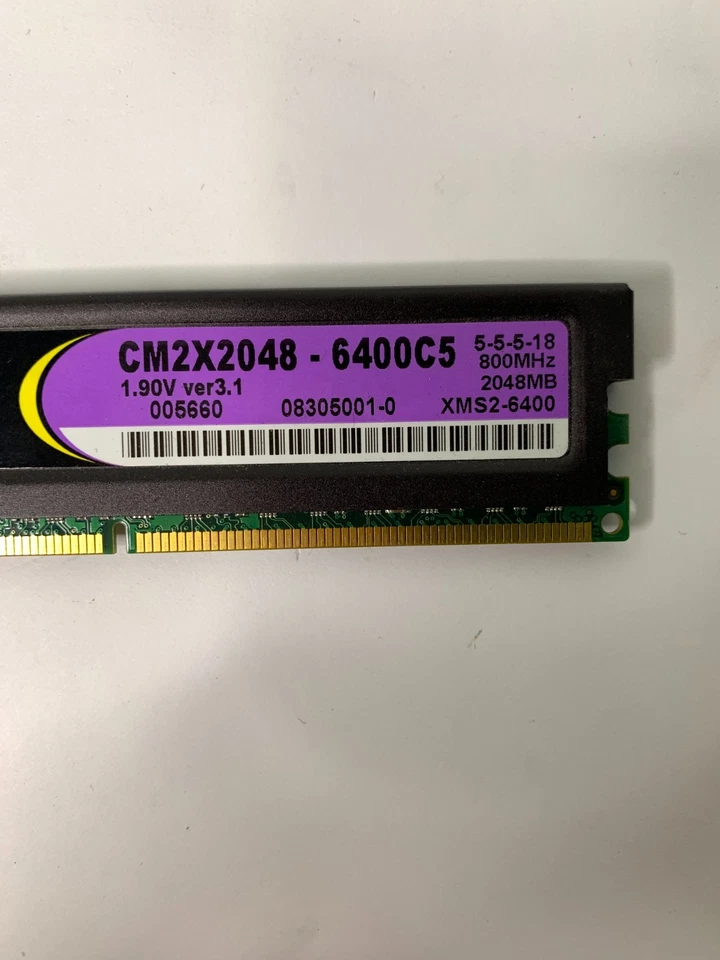 (2x2GB) 4GB DDR2-800 MHz DIMM Corsair CM2X2048-6400C5 – 1.9V – Ver 3.1 - Image 3 of 4