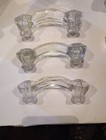 Three (3) Nostalgic Warehouse Clear Glass Cabinet Pulls Drawer Handles NIB