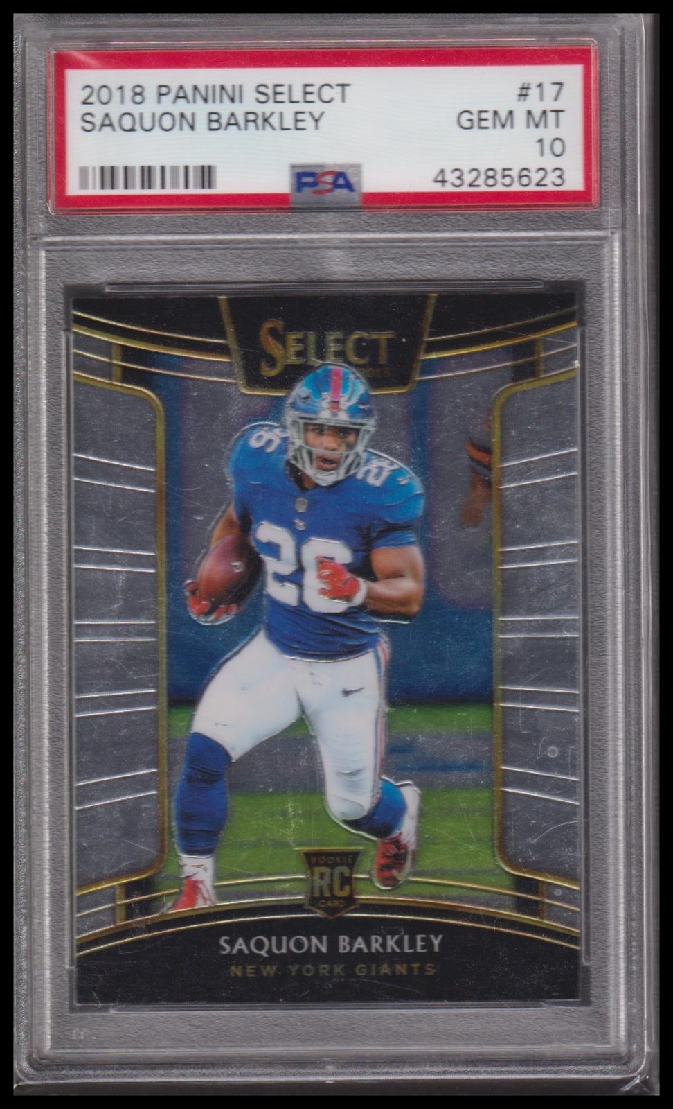 2018 Panini Select #17 Saquon Barkley PSA 10