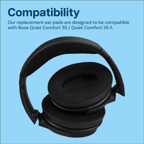 Ersatz Ohrpolster für Bose QC35/QC35 II - Kühlgel Kissen (schwarz) - Bild 2 von 5