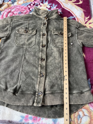 Anthropologie Pilcro Unisex Shacket Jacket Button Up 100% Cotton Sz M Stretch - Picture 9 of 12