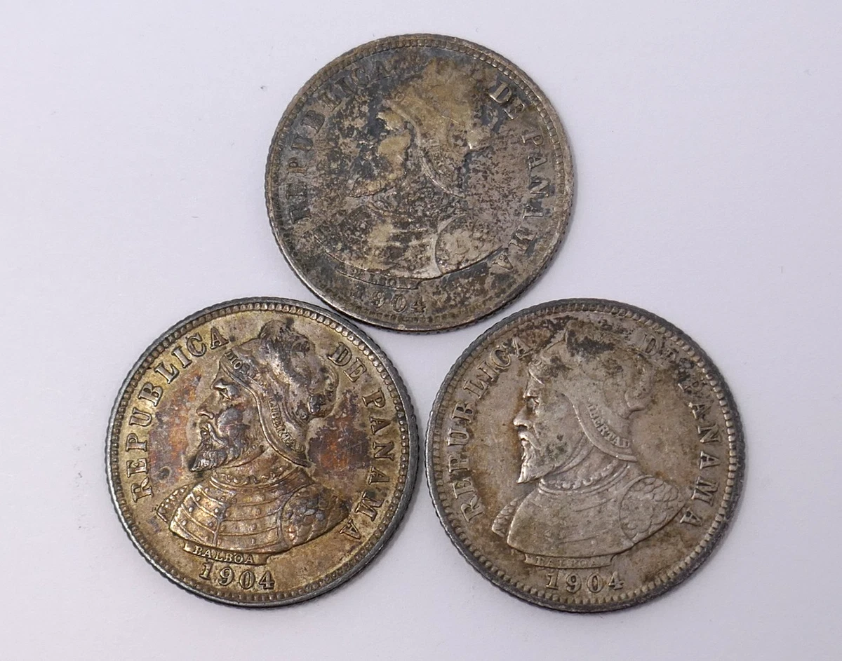 1904年 パナマ 10セント 銀貨 10 centésimos 1904 (Silver), Panama