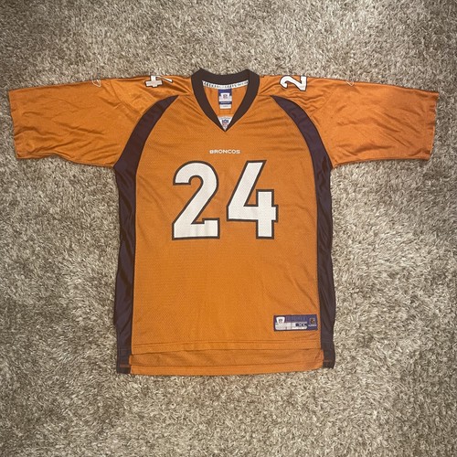 Denver Broncos Champ Bailey 24 On Field Jersey Men XL Orange NFL Football Reebok - Picture 2 of 15