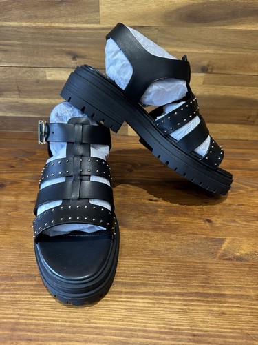Moda In Pelle Sandal Olah Black Leather Studded Gladiator Women’s Size UK 6 New - Picture 8 of 19