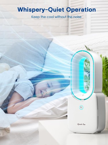 Desk Fan,Portable Bladeless Fan 11.8 inch Small Personal Cooling Fan with 5 C... - Picture 7 of 8