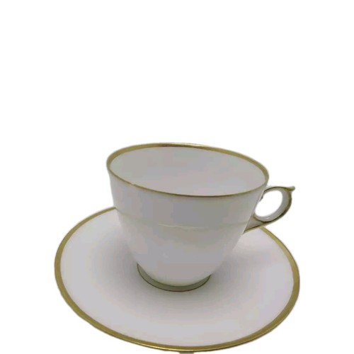VINTAGE ROYAL COPENHAGEN WHITE CUP SAUCER WITH GOLD FRAME - Picture 2 of 8