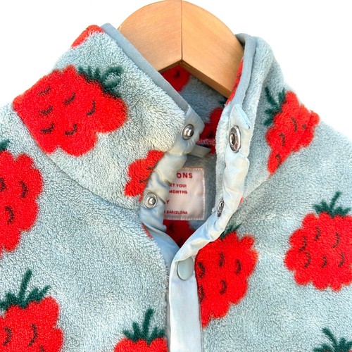 Tiny Cottons Raspberries Fleece Jacket Fuzzy Pullover Kids Size 6 Boy’s Girl’s - Picture 5 of 7