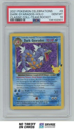 2021 Pokemon Celebrations Classic Team Rocket Dark Gyarados PSA 10 #8/82