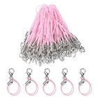 200Pcs Lobster Clasp Cords Clasp Strap Lanyard Charm Rope Pink