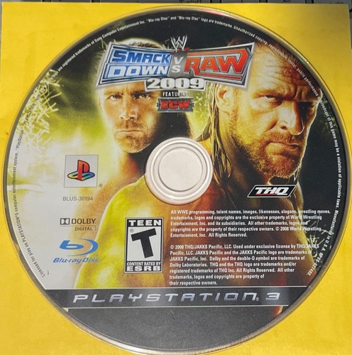 🤼 WWE SmackDown vs. Raw 2009 con juego ECW Playstation PS3 💥 solo disco