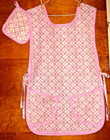 HANDMADE COBBLER APRON - PLUS SZ -  LONGABERGER BREAST CANCER  - VINTAGE- RETRO