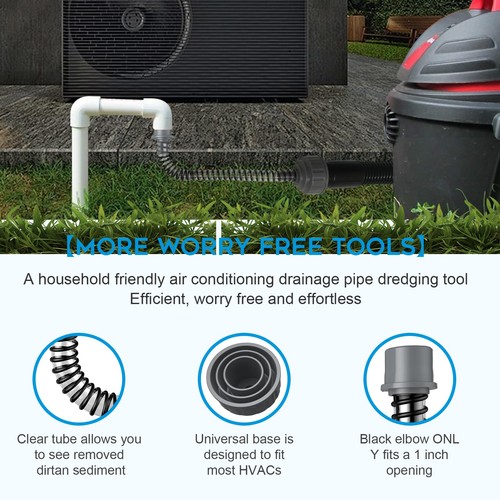 AC Abflussleitung Reiniger; HVAC bis 1 Zoll & 3/4 Zoll PVC AC Abflussleitung Reiniger zu... - Bild 2 von 7