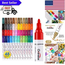 Quick-Dry and Opaque 48 Color Paint Marker Set - Perfect for Creative Projects