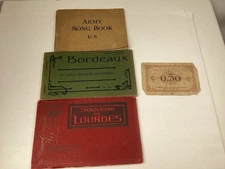 1918 World War I French Unposted album Souvenir postcard Song Book