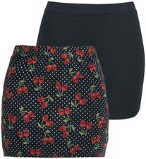 Rock Rebel by EMP Damen schwarze Röcke im Doppelpack - elastischer, bequemer