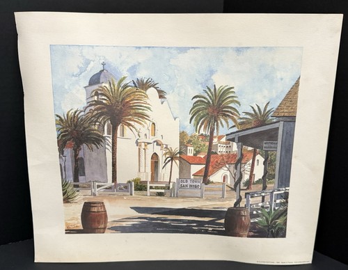 Stampa Vintage Old Town San Diego di Nethzc 1999 Clover Edizioni Art California - Foto 7 di 7