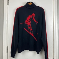 Vintage RARE Polo Ralph Lauren Turtleneck Sweater 100% Lambswool Suicide Skier