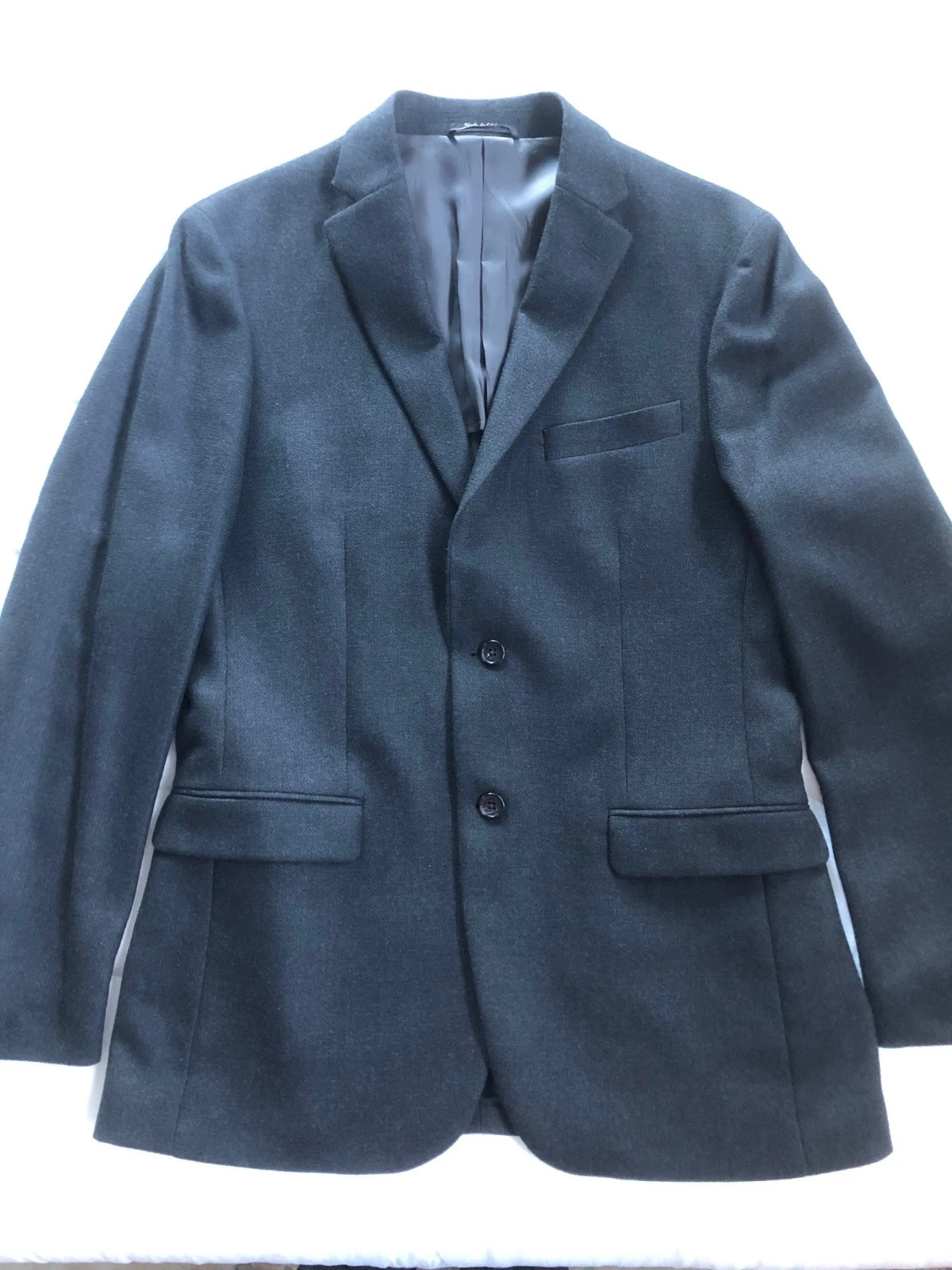 Ralph Lauren Dark Grey Macy's Men's Sports Coat Blazer 40L - 2 Button 100% Wool