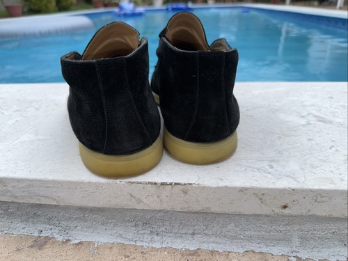 LORO PIANA Open Walk BLACK SUEDE CHUKKA CASUAL BOOTS Sz 43.5 MADE IN ITALY - Picture 9 of 23