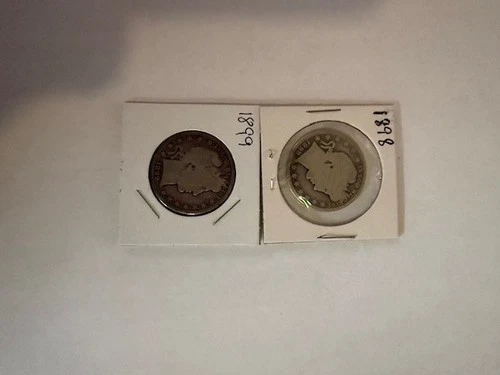 Barber Silver Half Dollars 1910-S & 1905-S