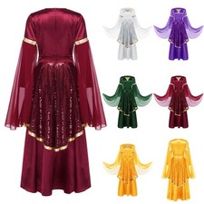 Women Dancewear Stage Outfits Exercise Set Glittery Gown Party Dress Costume