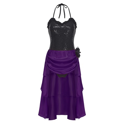 Women Skirt Built-in Briefs Dancewear Clubwear Dress Performance Shiny Cosplay - Picture 34 of 52