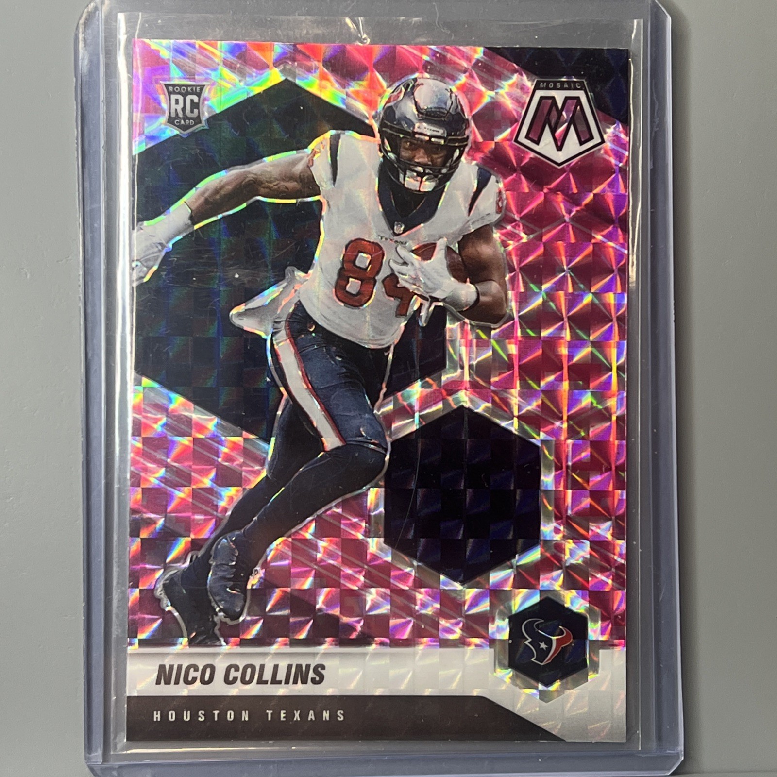 2021 Panini Mosaic Nico Collins #330 Camo Pink Mosaic Prizm Rookie RC Texans
