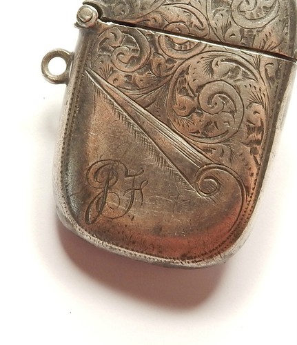 Antiguo estuche victoriano Vesta plata de ley 1898 HM Rolason Brothers 17,6 g - Imagen 4 de 10