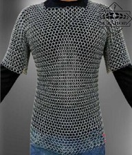 Aluminum Butted Chain mail Shirt Round Ring Half Chainmail Shirt Armor,