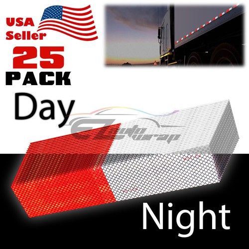 DOT-C2 Conspicuity Reflective Tape Red White 1 Foot Safety Warning Trailer RV - Picture 10 of 13