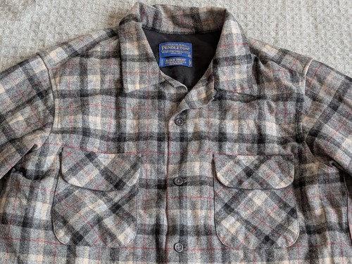 Pendleton Hemd Herren mittelgrau Reiter Wolle kariert Schlaufenkragen Pattentaschen - Bild 2 von 17